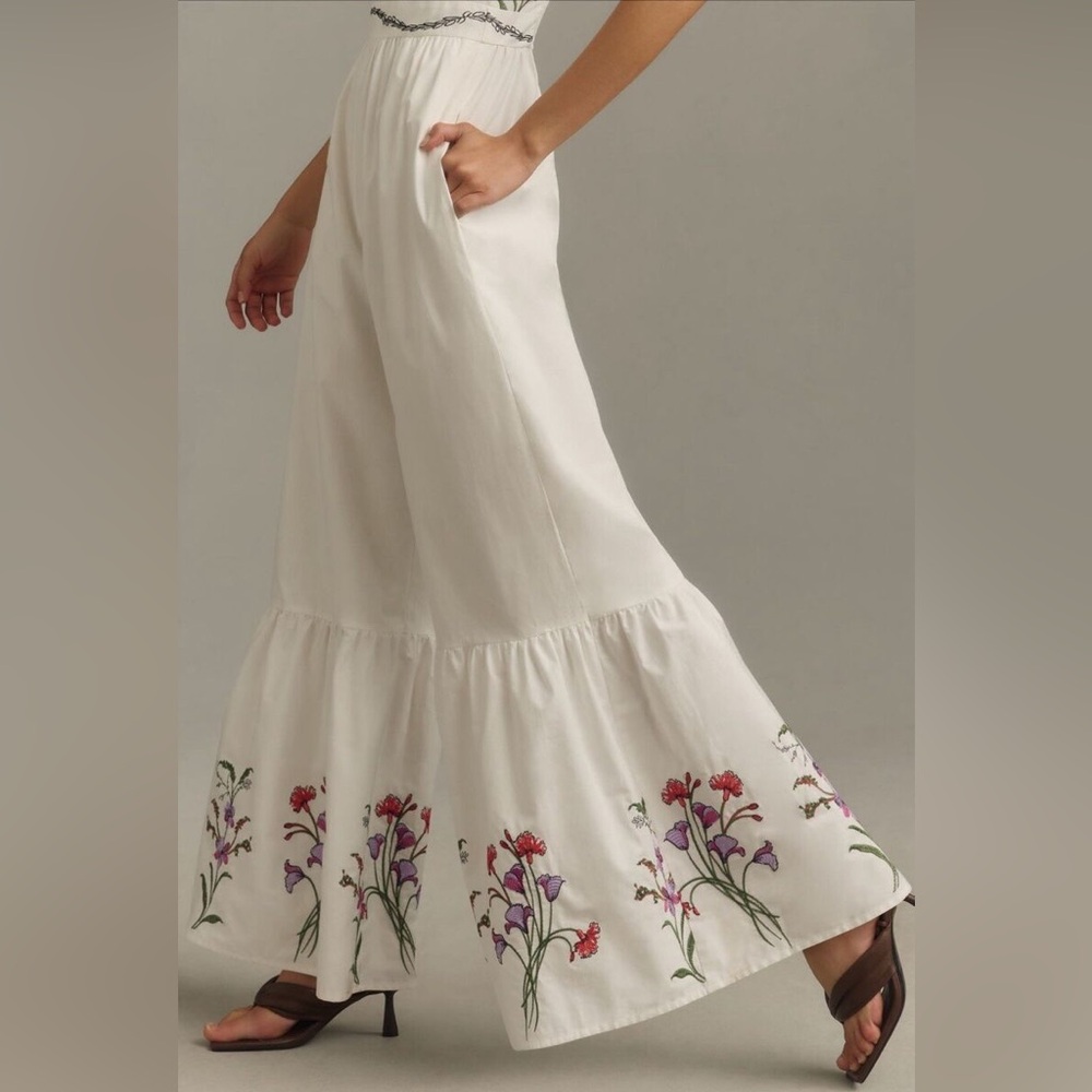 Anthropologie Hutch Floral Embroidered Tiered Jumpsuit - Picture 3 of 4